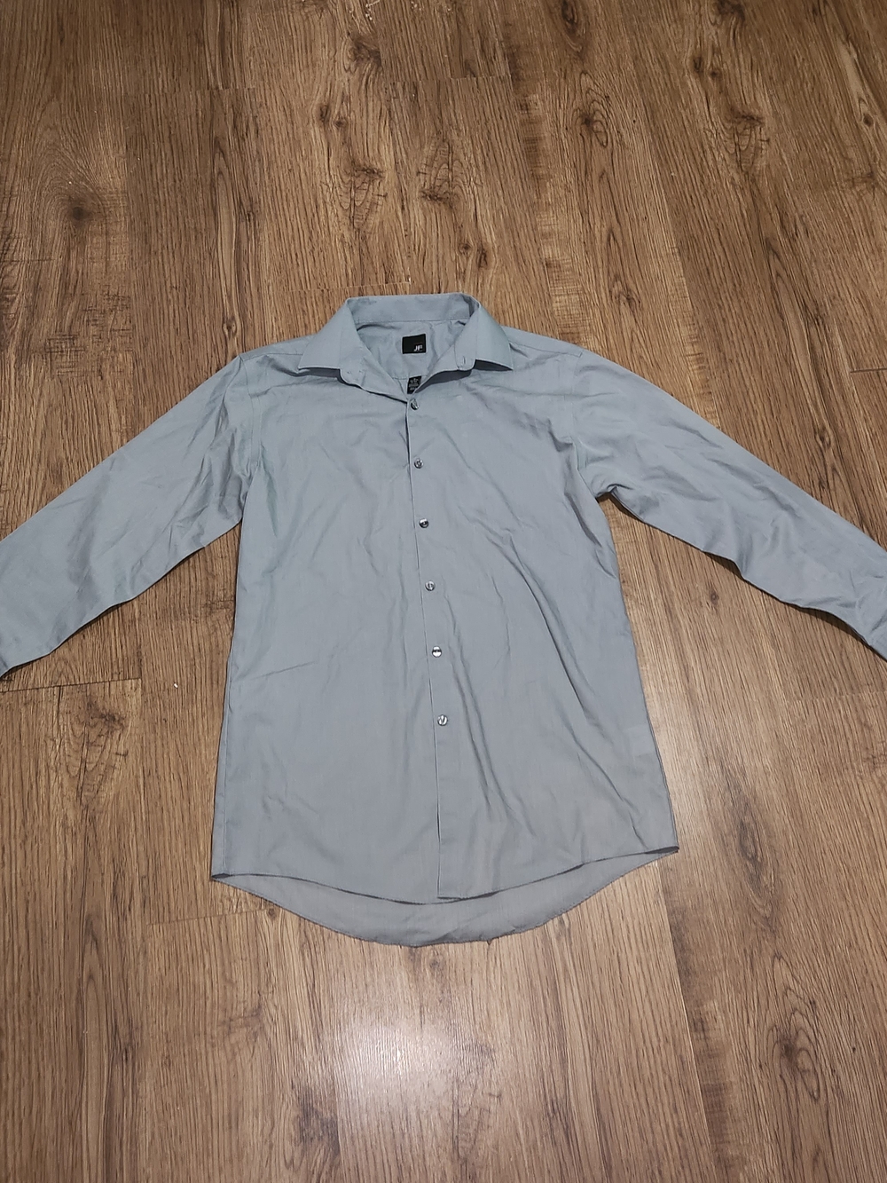 jf j.ferrar Men's Light Gray Long-Sleeve Dress Shirt